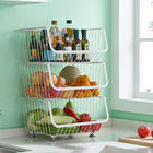 5 Tier 105cm Height Steel Kitchen Basket Rack For Vegetable Storage