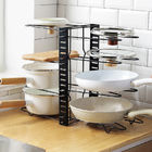 Five Storey Iron 380mm Height Steel Kitchen Basket Rack For Pan Organizing